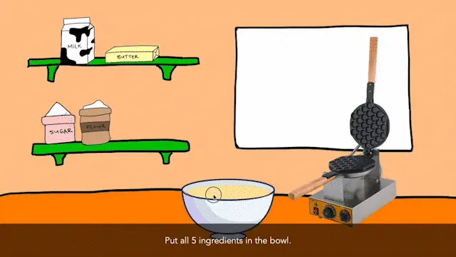 gif of the waffle cafe game